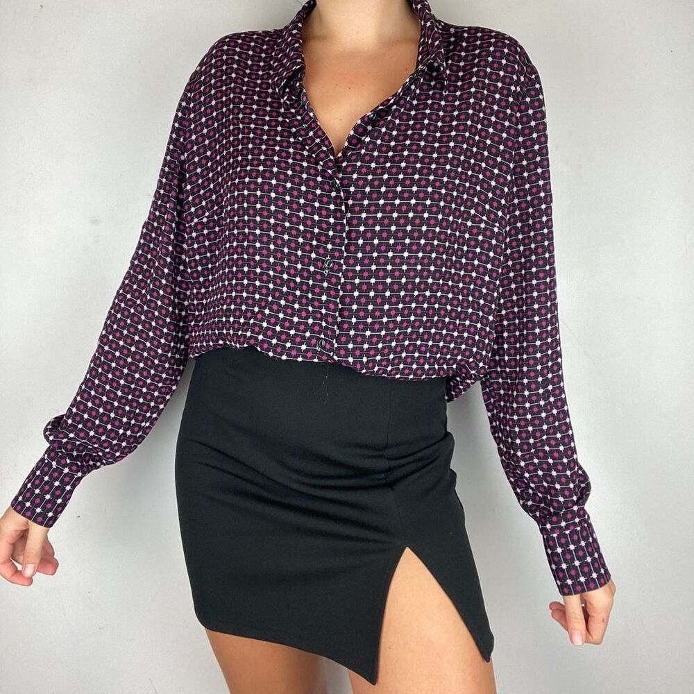 Kathy-ireland Women's Pink and Black Blouse